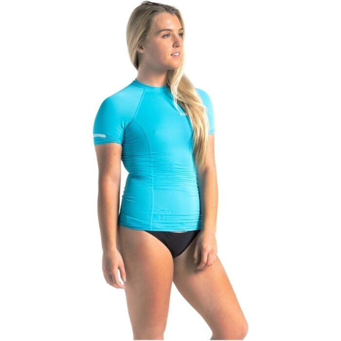 2024 C- Skins Mujer UV Skins Basics Chaleco De Lycra De Manga Corta C-LYSSWC - Ocean Azul / White